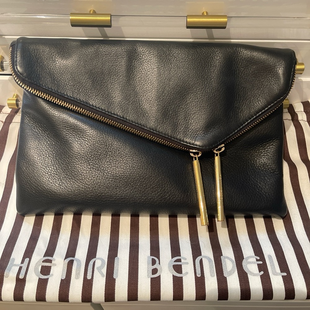 Henri Bendel convertible leather clutch & crossbody